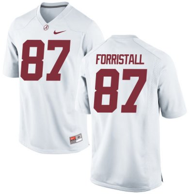 Women's Alabama Crimson Tide #87 Miller Forristall White Authentic NCAA College Football Jersey 2403YMEX2